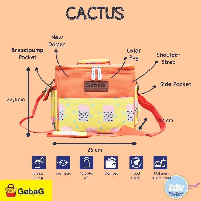 MYG - Kirim 1 Kg - Cooler Bag Gabag Single Sling PEOPLE - CACTUS - PINK CAMO - FOREST - NARA - Free 2 ice gel