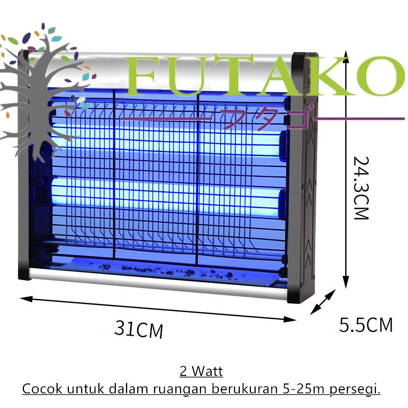 FUTAKO 2 WATT Insect Killer Perangkap Nyamuk Lalat Lampu UV