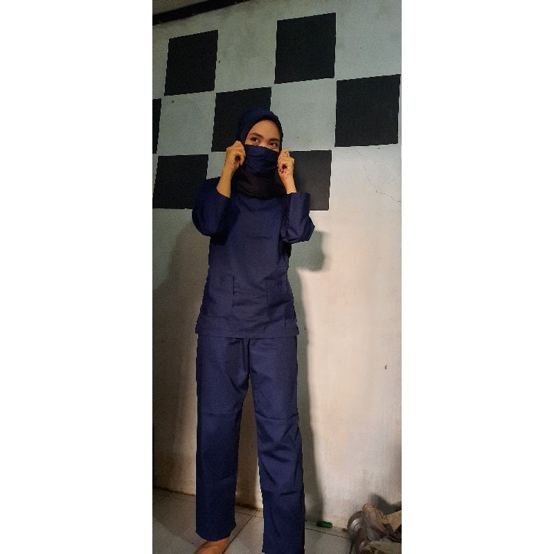 Baju OKA / baju OKA lengan panjang /Baju OK / baju jaga / Baju Perawat medis lengan panjang-4