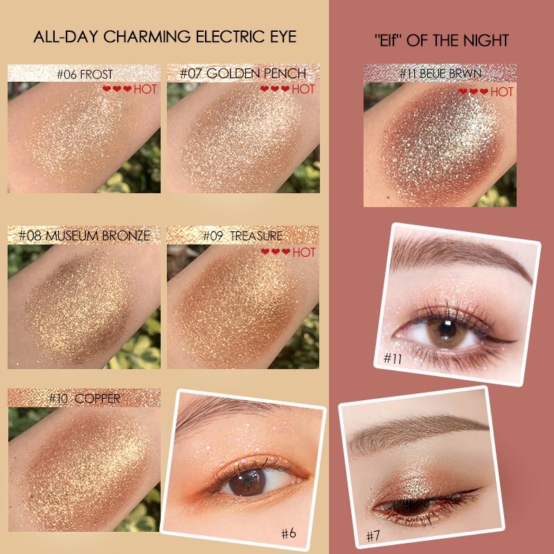 Focallure Glitter Eyeshadow Tabur Loose Powder High Pigmented pigment 8 Color FA37