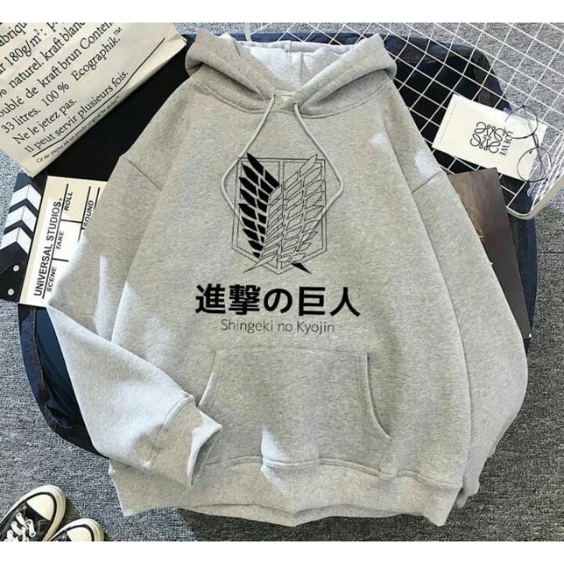 JAKET SWEATER HOODIE AOT ATTACK ON TITAN PRIA WANITA TERLARIS