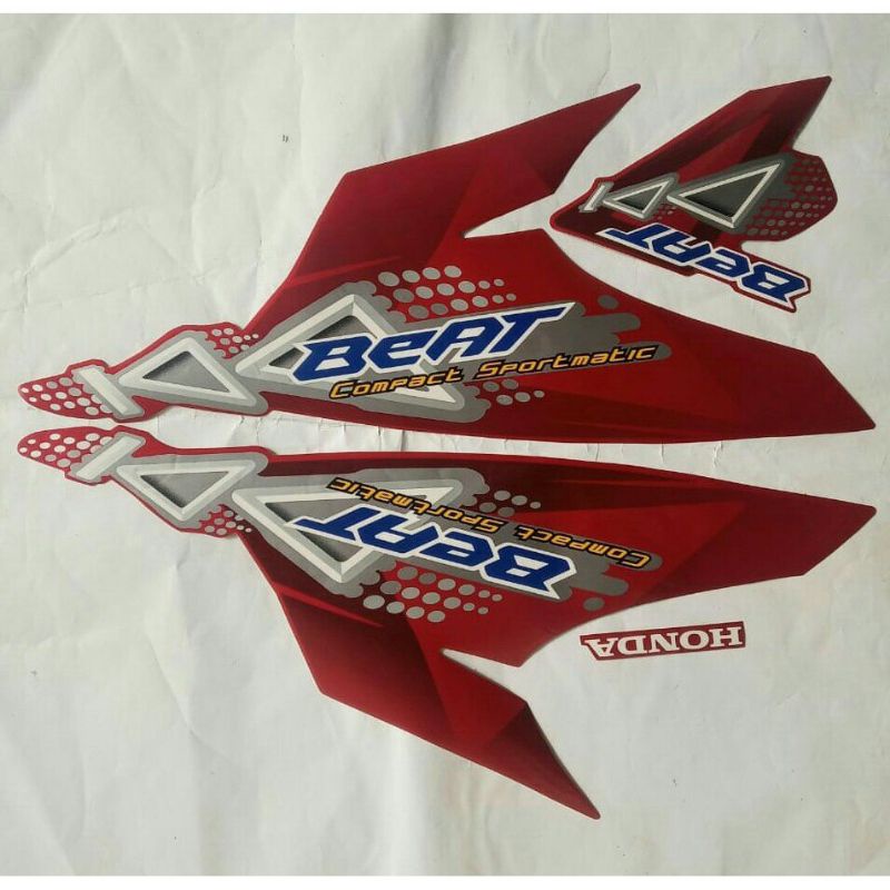 Sticker Stiker Striping Full Body Beat Karbu 2011 Warna Merah Maroon Marun