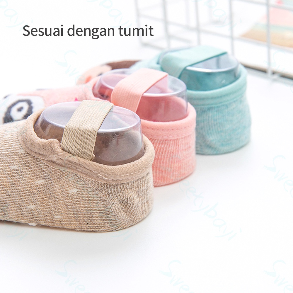 Sweetybayi kaos kaki anak anti slip/kaos kaki bayi kartun hewan dengan strap / baby socks