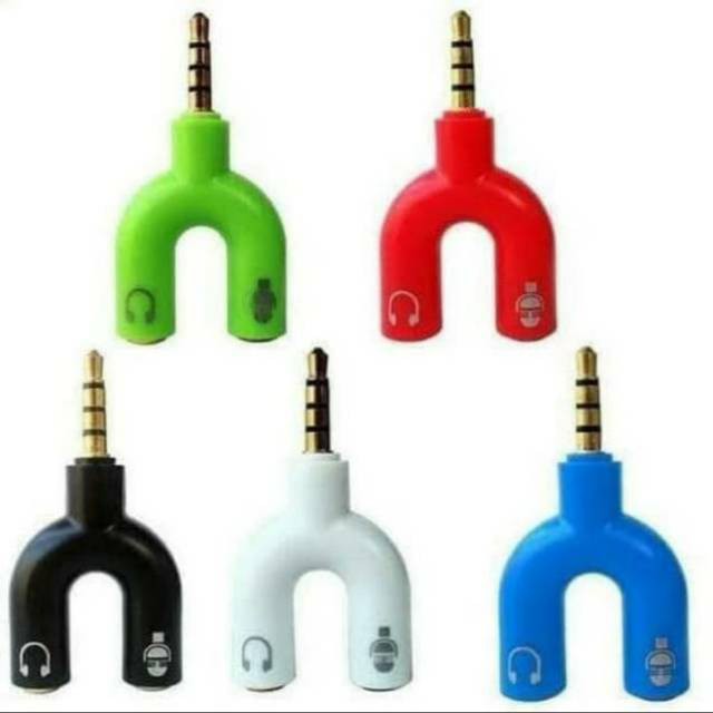 AUDIO SPLITTER U 2 IN 1 UNTUK HEADSET + MIC CLIP ON BIAR JADI YOUTUBER HANDAL