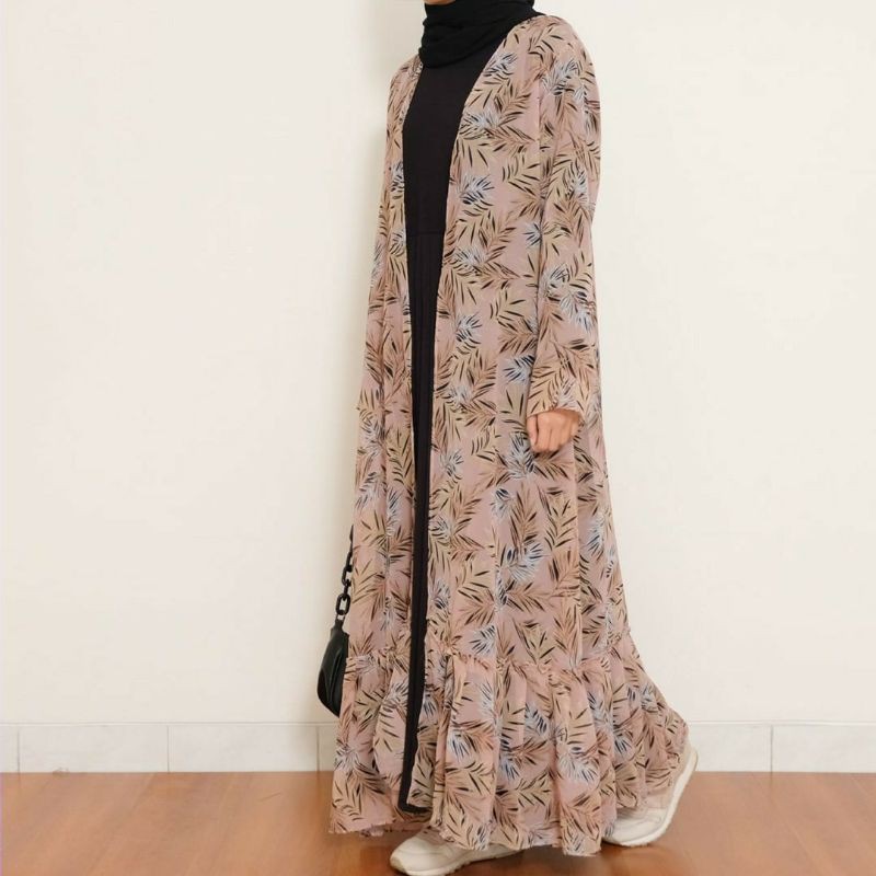 Long cardigan // long outer bahan sifon //long outer motif bunga