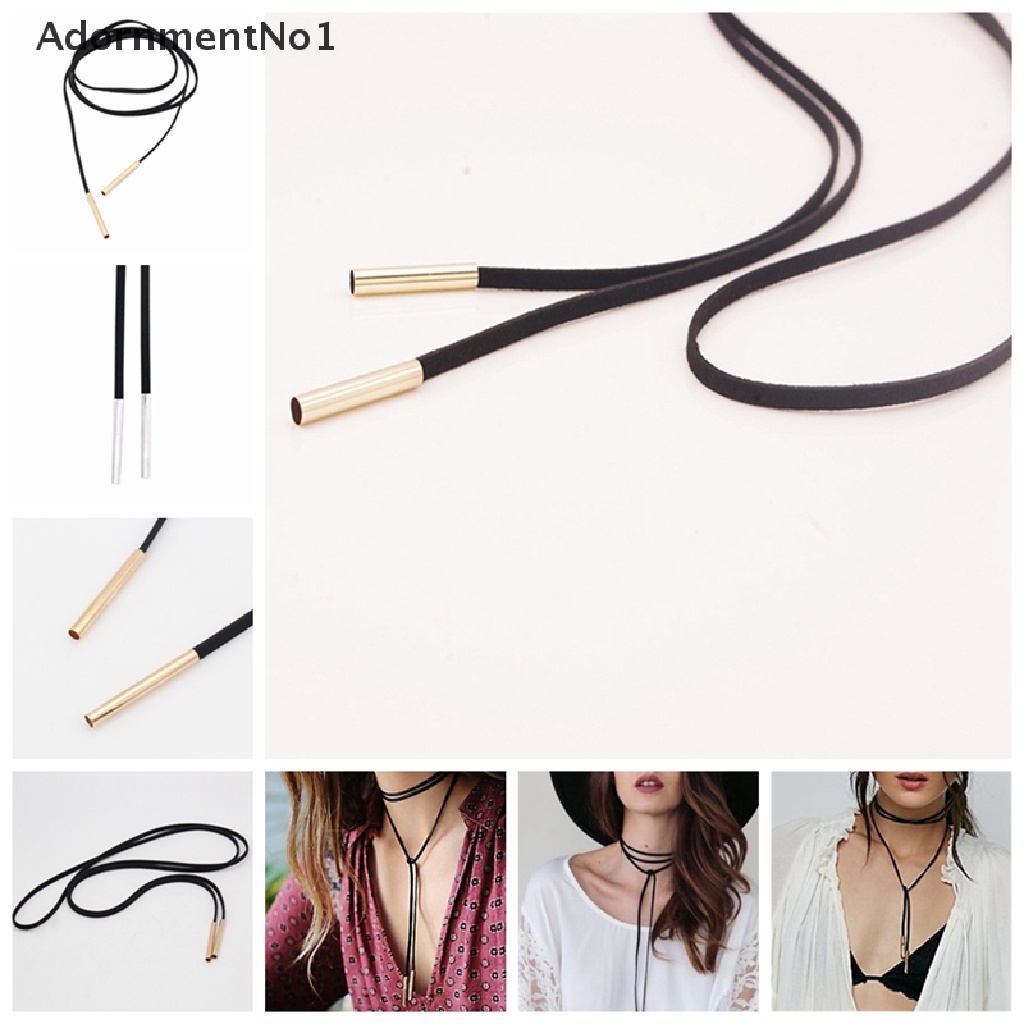 (AdornmentNo1) Kalung Choker Sexy Gaya Bohemia Bahan Kulit Warna Hitam Untuk Wanita