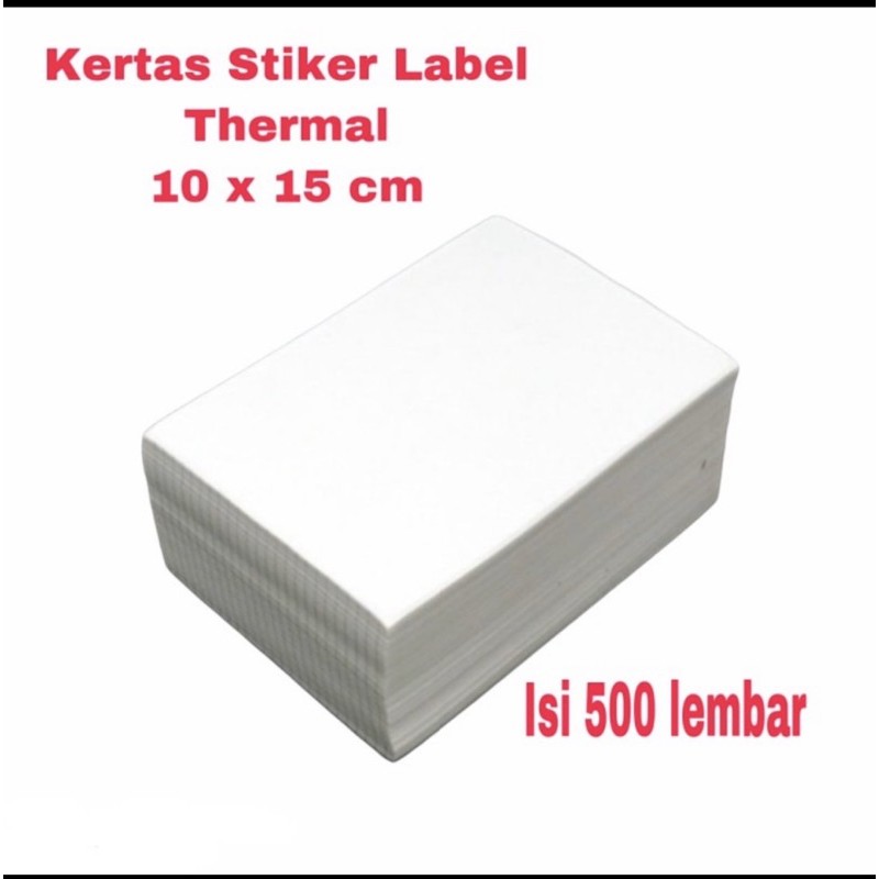 Kertas Stiker Label Thermal KOTAK isi 500 lbr 10x15cm Kertas Stiker Resi Online Barcode