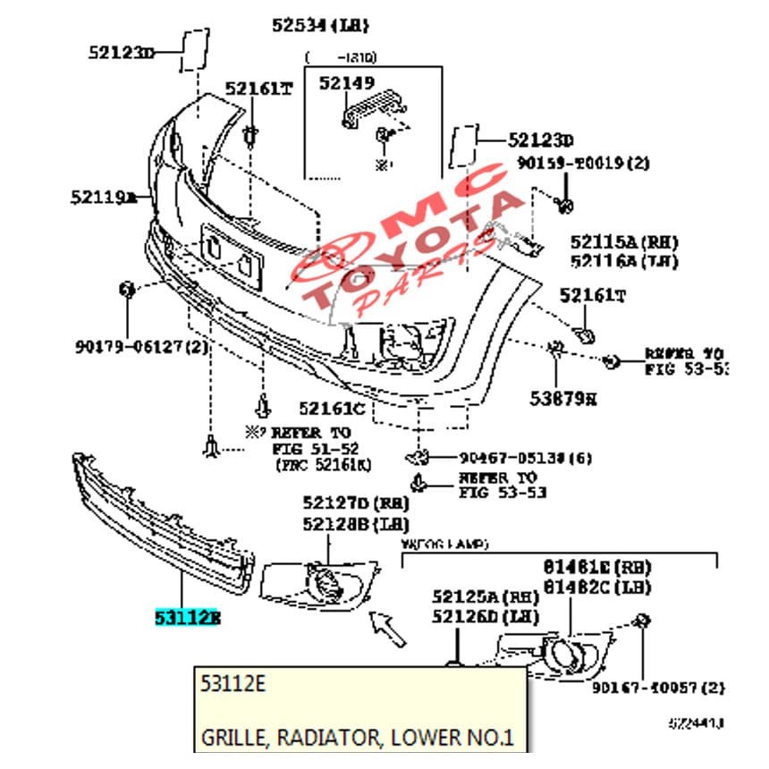 Grill / Grille Bumper Depan Bawah Fortuner 53112-0K080