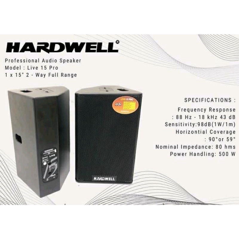 Speaker Pasif hardwell LIVE 15 PRO ORIGINAL SPEAKER 15 INCH