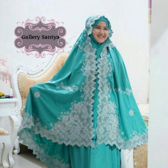 Mukena bordir maharani KD tosca silver kicik muslimah