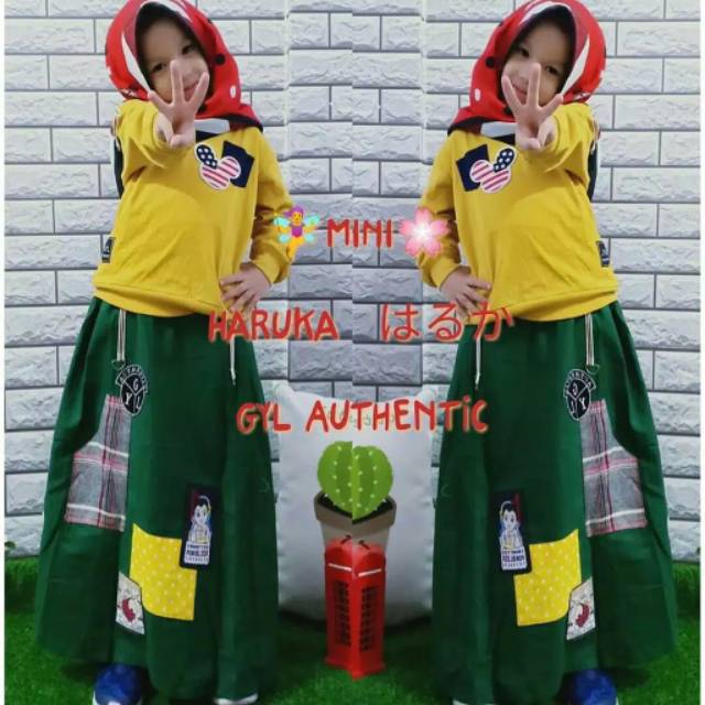HARUKA KIDS // GAMIS SYAR'I ANAK/ FASHION BAJU MUSLIM ANAK PEREMPUAN UMUR 5 6 7 TAHUN GAMIS KARAKTER