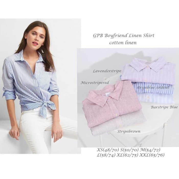 GAP BOYFRIEND  LINEN SHIRT BAJU ATASAN  KEMEJA LENGAN 