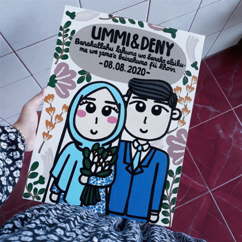 

Canvas 30x40 cm (non fullcolor) • KADO ULTAH, WISUDA, ANNIVERSARY, WEDDING, ENGAGEMENT