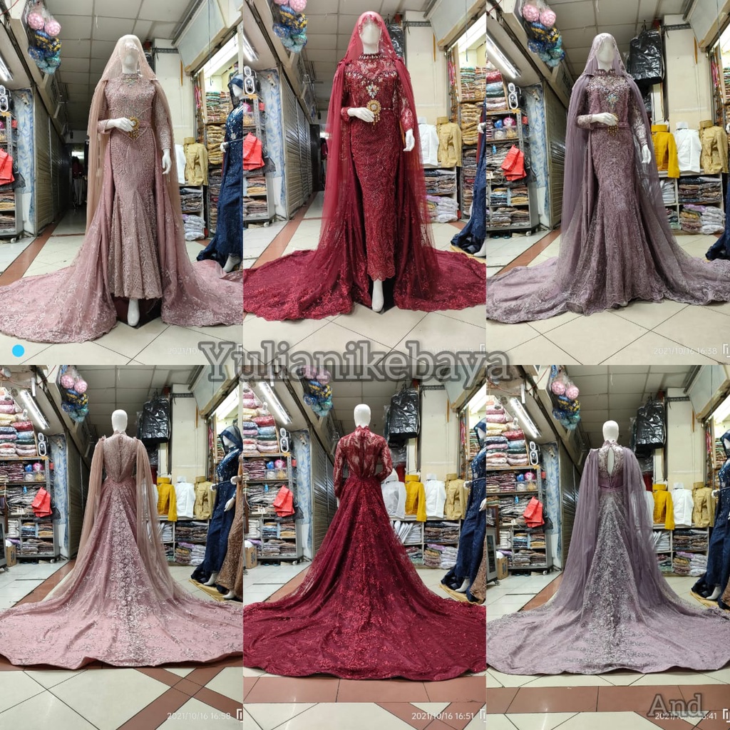 GAUN PENGANTIN SLIM FULL PAYET | GAUN PENGANTIN MUSLIM | BAJU PENGANTIN AKAD PAYET | GOWN PENGANTING