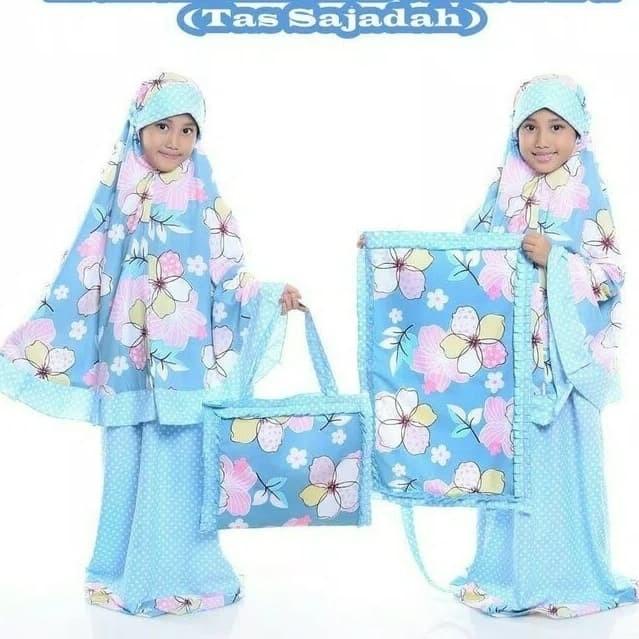MUKENA ANAK 3- 5 TAHUN PINK KUPU / MUKENA ANAK 3-5 TAHUN ( BIRU. PINK