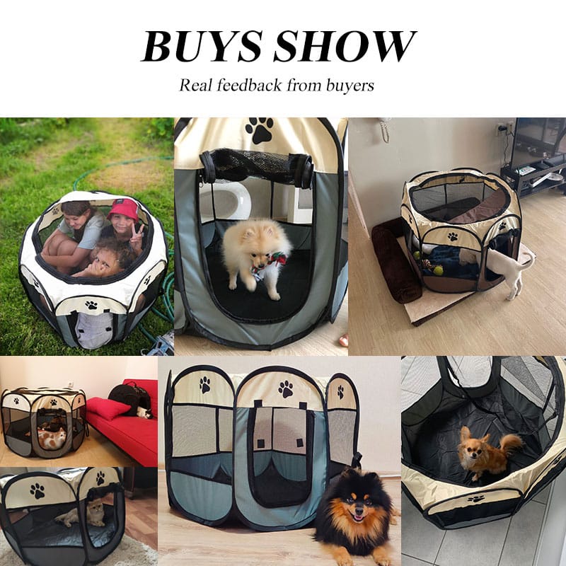 Kandang Lipat Tenda Hewan Portable Pet Cage Folding Pet Tent Octagonal-5
