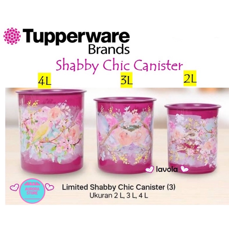 Toples Susun Tupperware Shabby Chic Canister