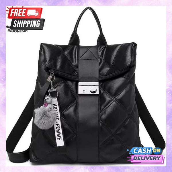 Tas Ransel Sekolah Model Kekinian Murah Perempuan Backpack Punggung Kuliah W2C5 Terbaru Hangout Wani