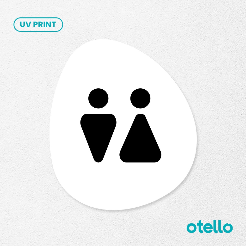 Icon Toilet Sign Board Akrilik Tempel Signage Dinding Papan Label Acrylic Restoran Dinding Petunjuk Toko Cafe