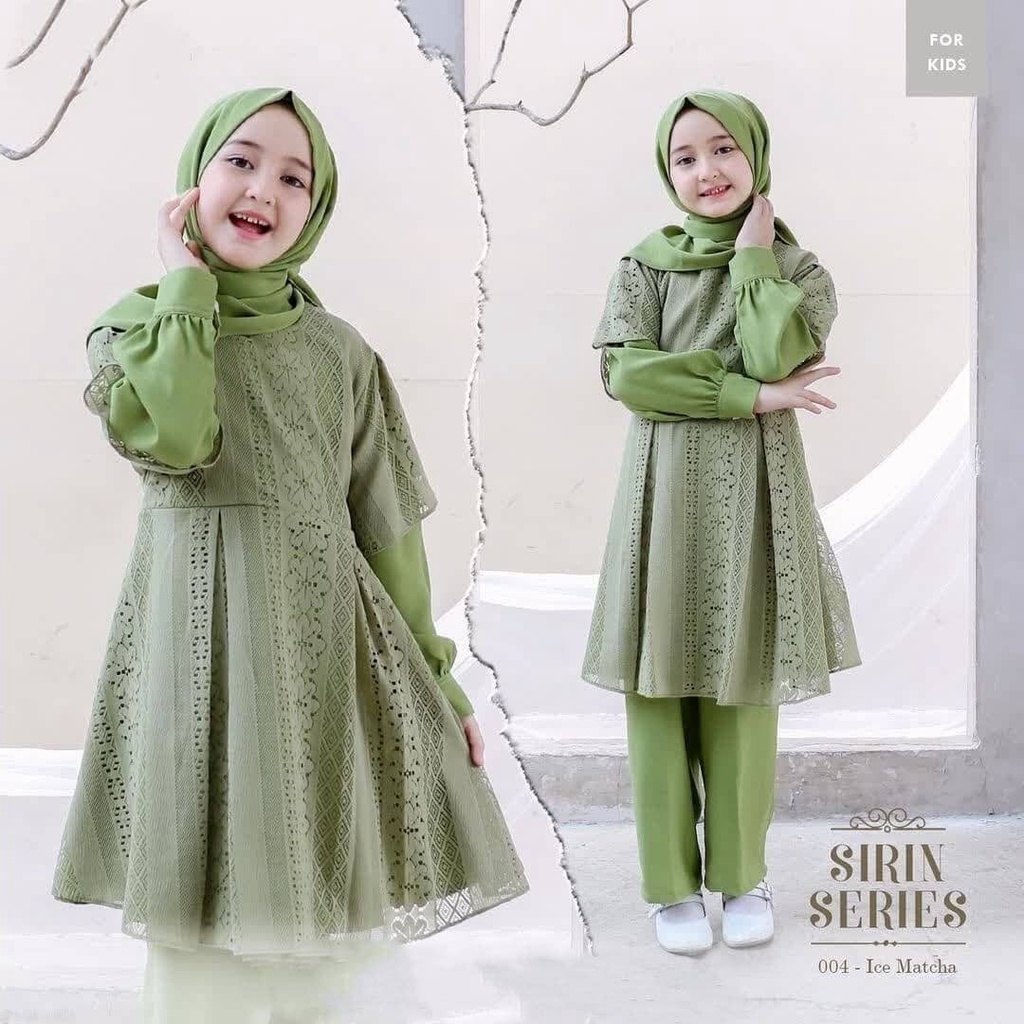 SHIRIN 2IN1 SET KIDS BL 8-10 TAHUN MOSSCRAPE MIX BRUKAT SYAHRINI LD 75 CM PB 64 CM PC 70 CM DAPAT ATASAN + CELANA  BAJU KIDS TERBARU 2022