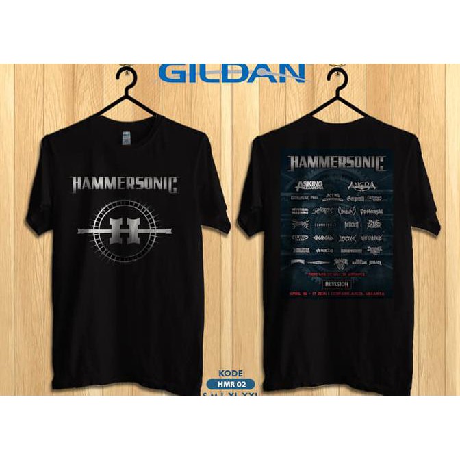 Baju Atasan - Kaos musik hammersonic 2016-Kaos band metal original gildan hmr02