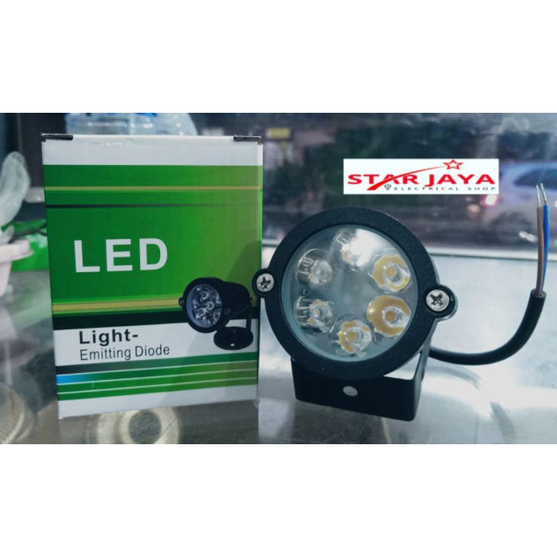 Lampu LED SOROT 6 MATA 5 WATT LAMPU TAMAN, warna kuning 3000k dan kosongan lampu taman sorot MR16