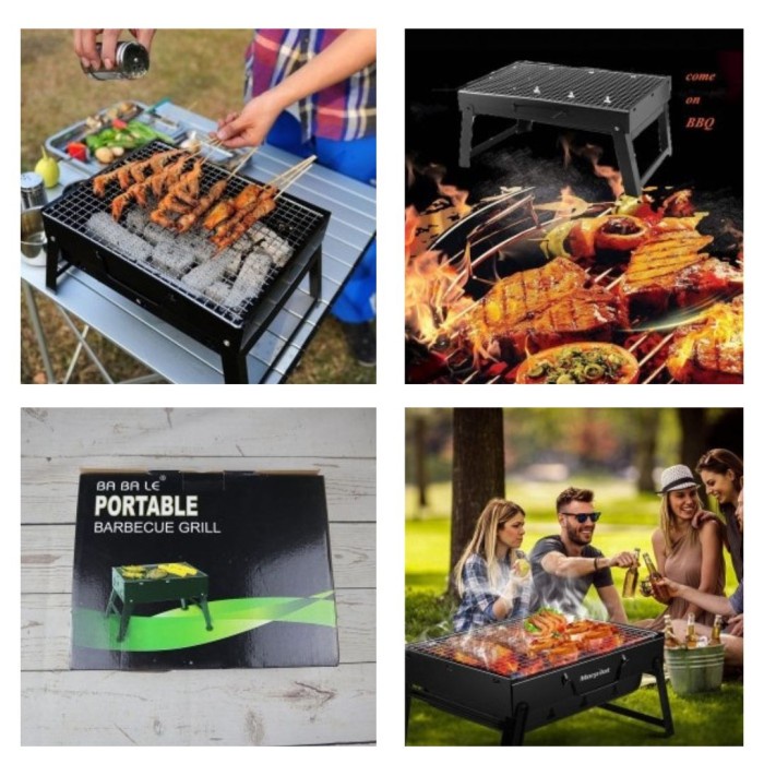 Alat Panggang Sate Arang Barbeque BBQ Grill Portabel Lipat Desktop FC3