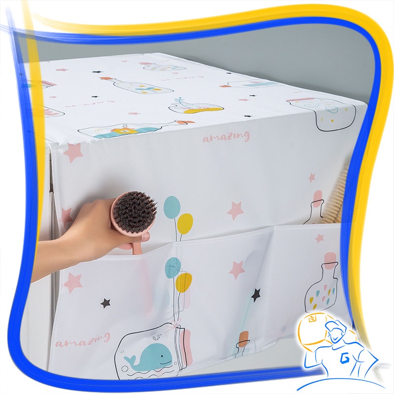 Taplak Kulkas Waterproof Anti Air Cover Alas Sarung Penutup Refrigerator Pelindung Kulkas Karaktet Waterproof