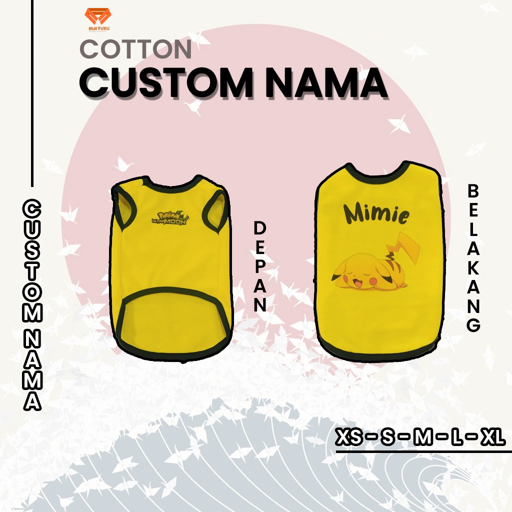 Baju kucing lucu murah aksesoris hewan kecil besar betina jantan berkualitas- CUSTOM NAMA PIKACHU #2
