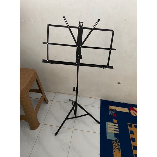 Grab Medan Tripod Stand Partitur Sheet Musik Ammoon P-01 stand alquran buku bacan Hitam