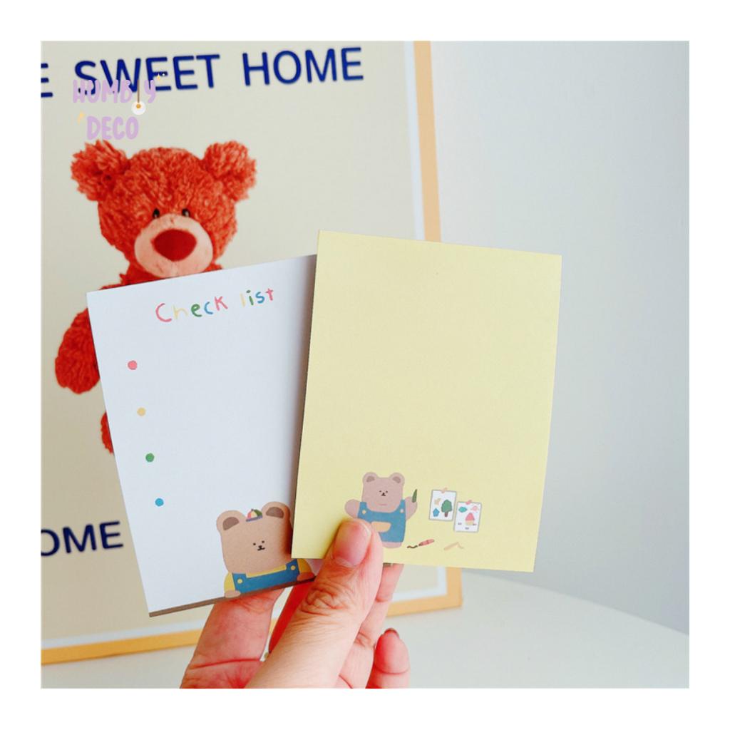 

Korean Cute Bear Memo Notepad Note Paper Mini (Isi 50 lembar)