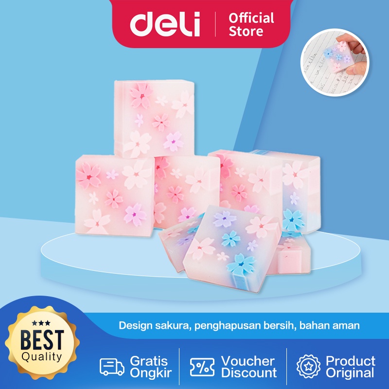 

Deli Eraser / Penghapus Eco PVC Desain Bunga Sakura 2 Warna, Menghapus dengan Bersih 71135