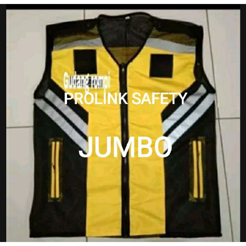 ROMPI SAFETY JUMBO XXXL XXXXL KUNING HITAM BAHAN TASLAN SMAPING JALA