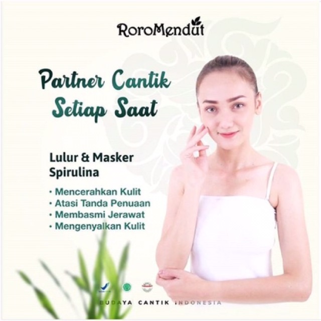 [FREE SPATULA/KUAS] MASKER &amp; LULUR SPIRULINA  RORO MENDUT   20 gr (1 MASKER &amp; 1 LULUR)