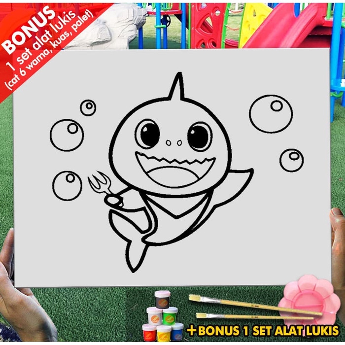 

Kanvas Lukis Anak Baby Shark 30x40 cm Belajar Melukis Mewarnai MEL1215