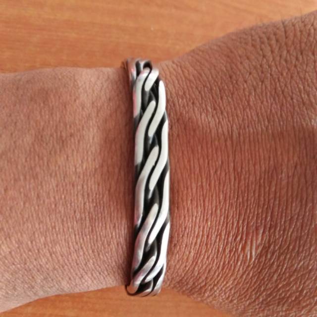 🔥READY MAKASSAR🔥001 gelang besi putih asli ternate