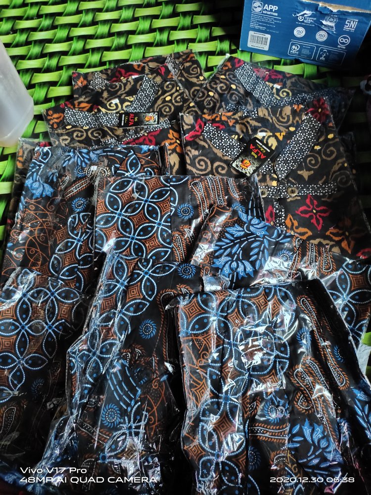 Bswart Batik Hrb026 Kenongo Hem Pendek Padi Pekalongan M L Xl Batik Pria Murah