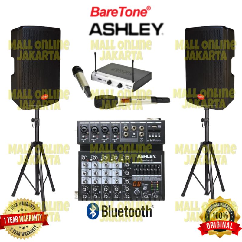 Paket speaker aktif baretone 12 inch Max 12Hd Original 6 channel