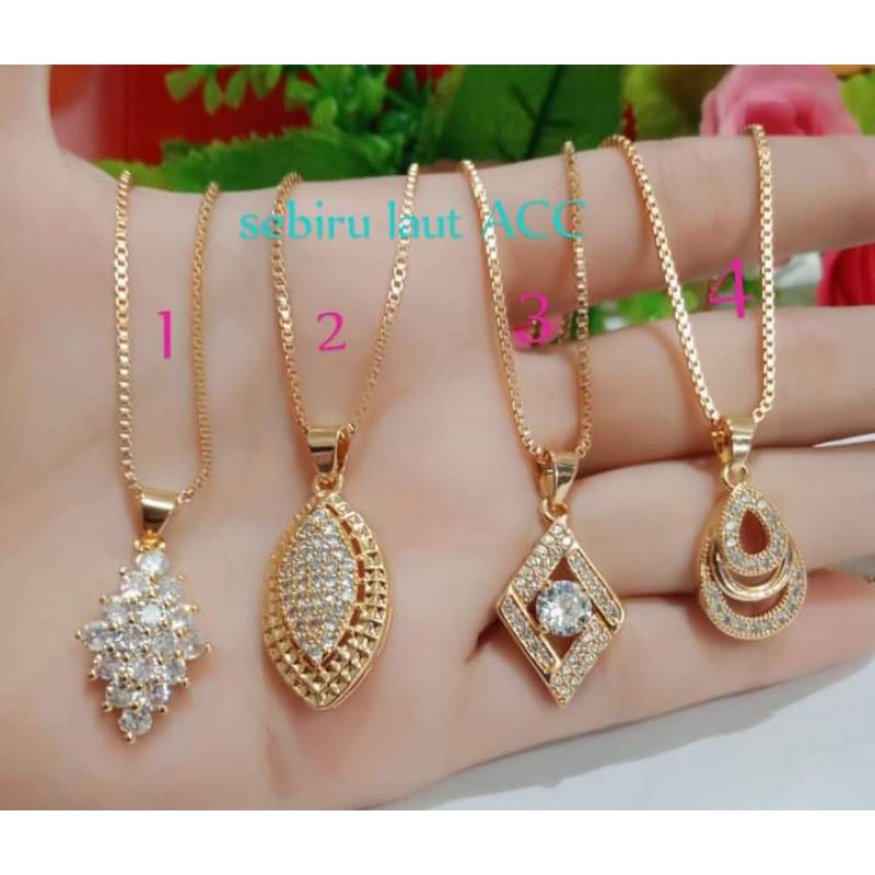 Kalung xuping rantai Itali lapis emas 18 k