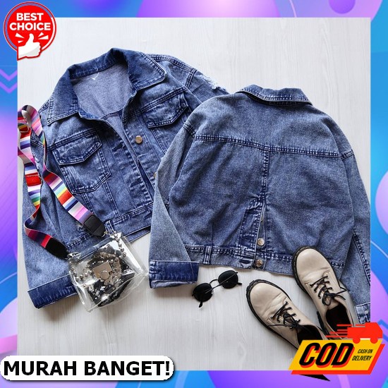 Jaket Jeans Wanita Import Perempuan Dewasa Remaja Lepis Cewek Korea Terbaru Kekinian S101 Jaket Levi