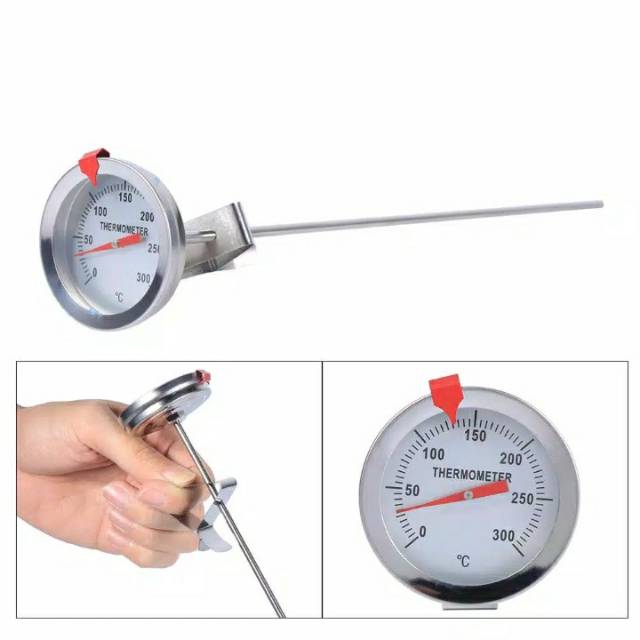 Thermometer Masak Minyak Goreng Deep Frying Stainless Serbaguna Sistem Analog Otomatis