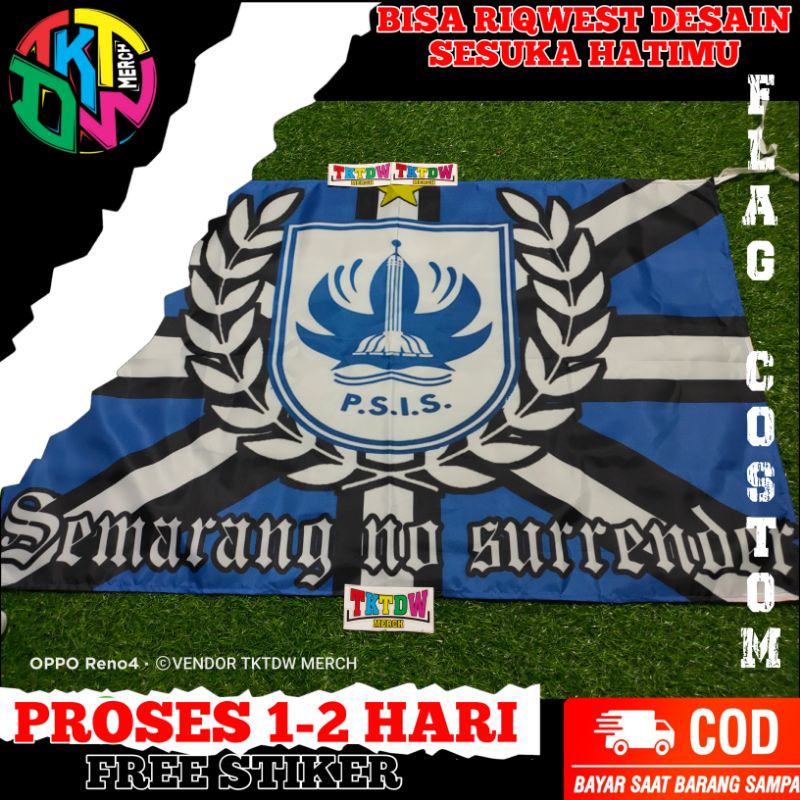 BENDERA PSIS SEMARANG MURAH READY STOK BANYAK SIAP KIRIM ( PSIS BIRU )
