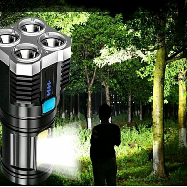 Senter Zetron | Senter LED ORUS | 4 Gear Light | Lampu Senter 4 Chip Led Dengan Cob Soft Light