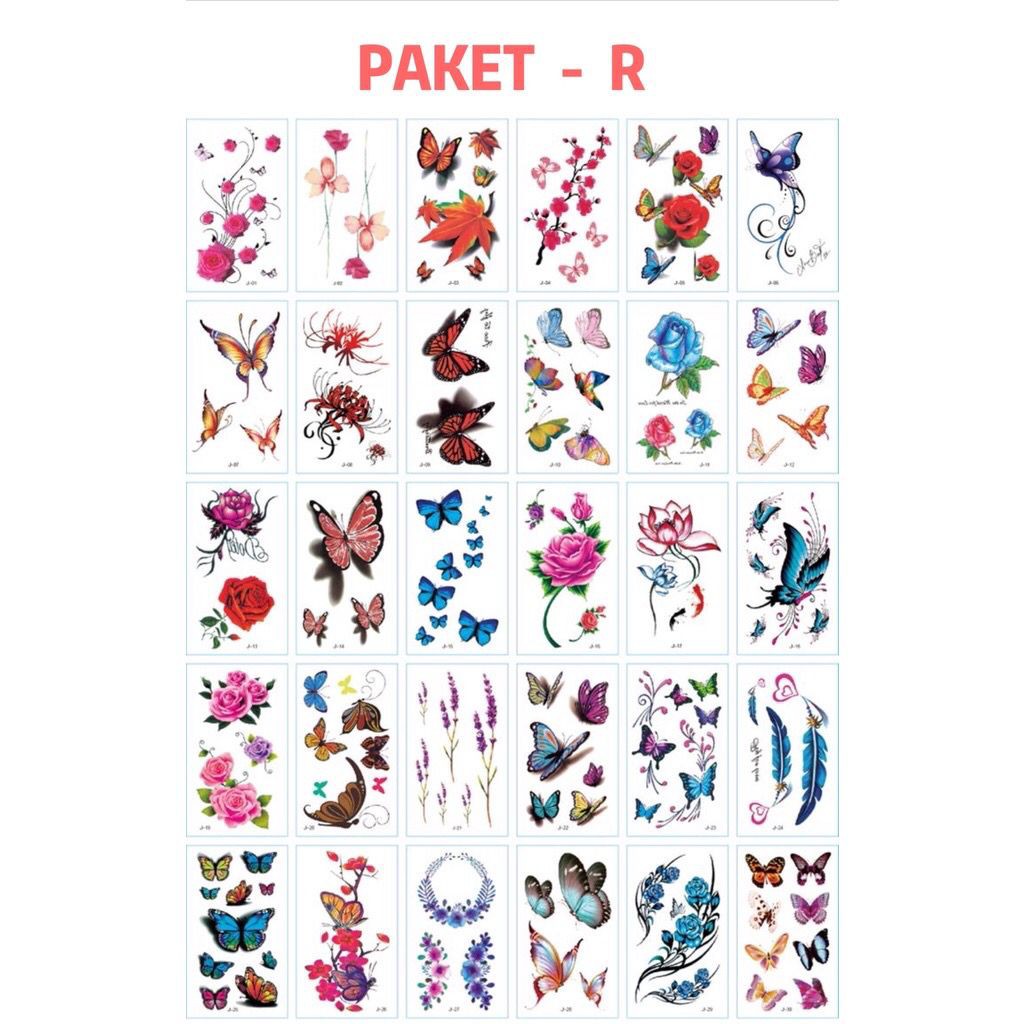 30 Pcs Waterproof Tattoo Stickers Men and Women Couples GLMR8