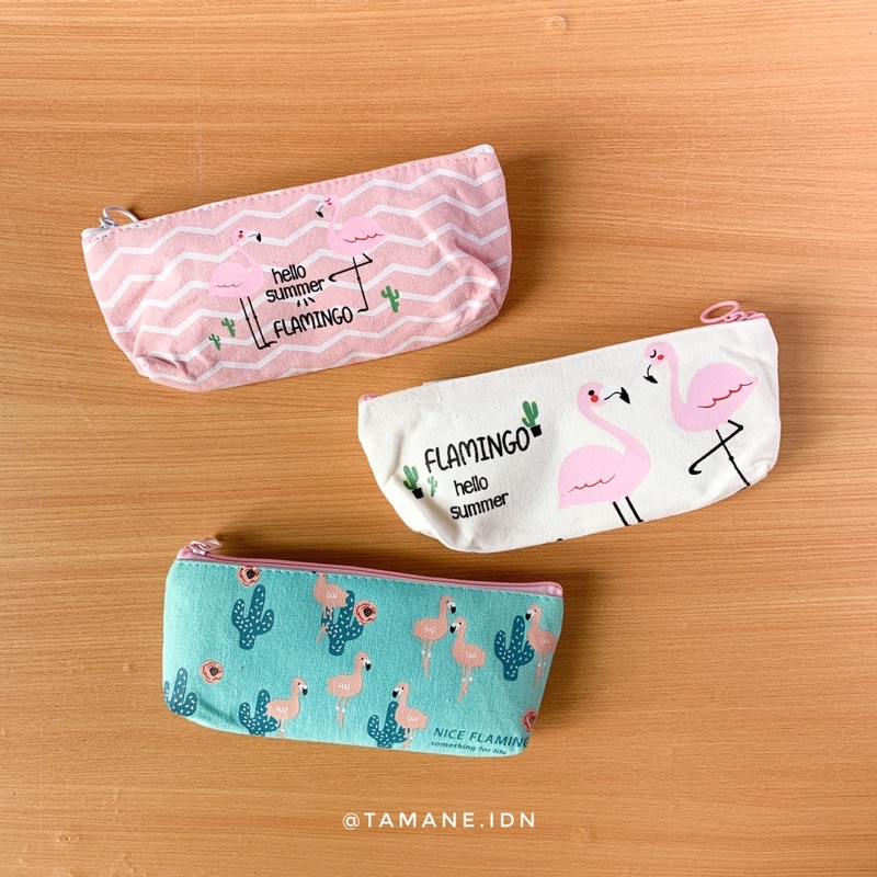 

Hello Summer Flamingo Pencil Case tempat pensil lucu korea