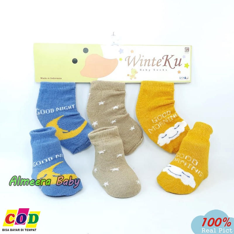 3 Pasang Kaos Kaki Bayi 3 in 1 Usia 3-12 Bulan Kualitas Premium