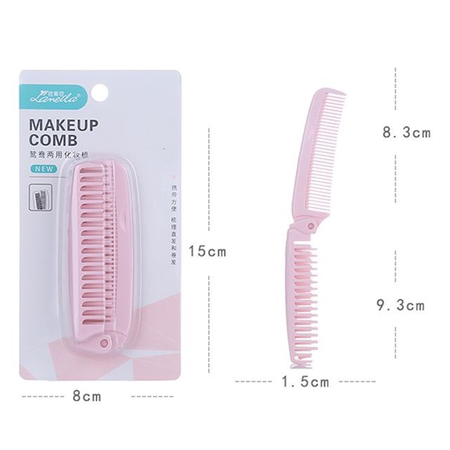 Sisir Lipat 2 in 1 Pastel Travel Hair Brush Compact Hair Comb