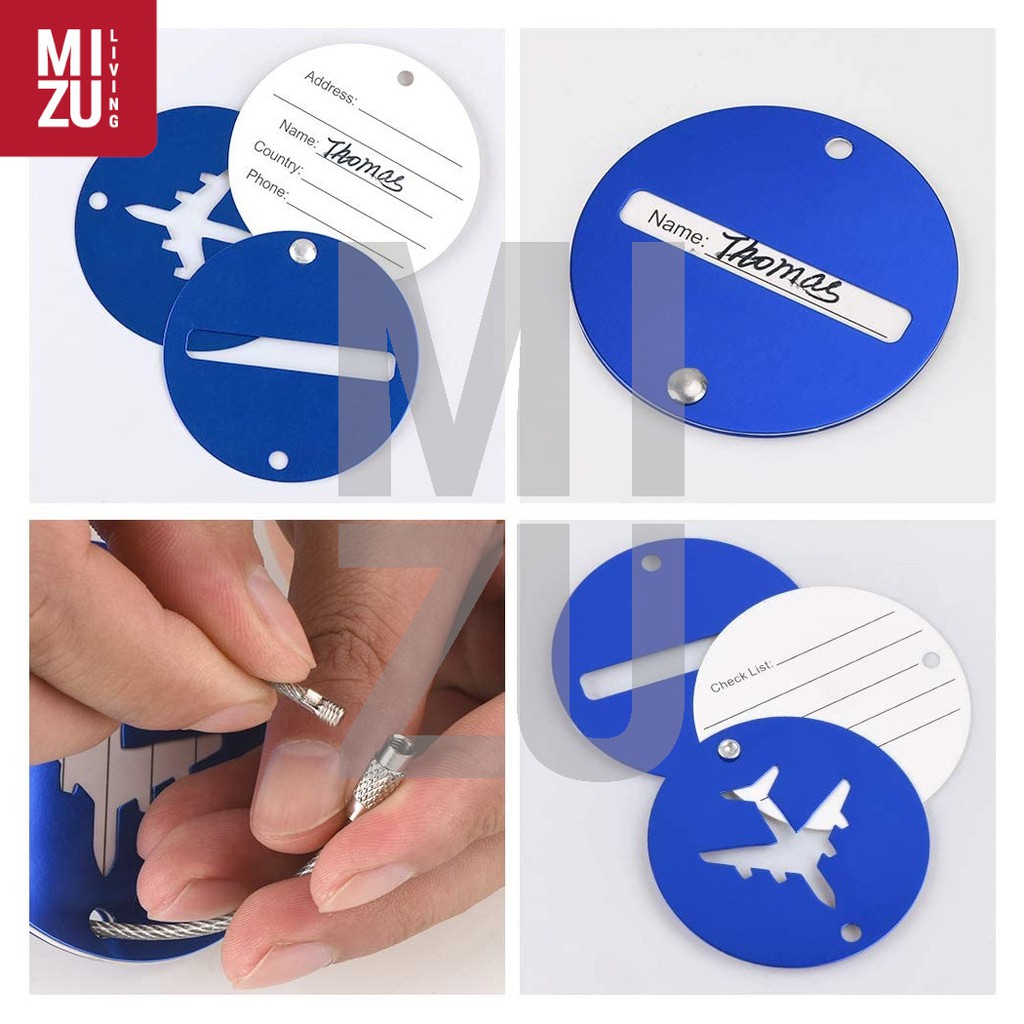 RONDVAART Aluminium Luggage Baggage Tag Gantungan Name Tag ID Koper Bagasi Tas Bag-2