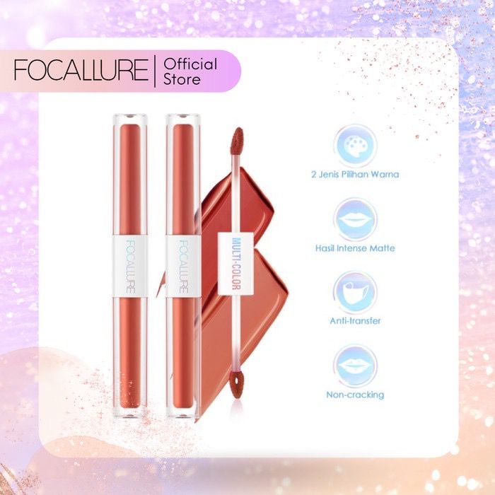 FOCALLURE FA327 2 In 1 Liquid Lipstick Lip Matte Dual Stick Tahan Lama Hingga 16 Jam Lipstik Lipmatt