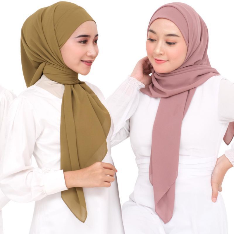 Hijab Segi4 Malay Ceruty Babydoll//Segi4 tali belakang ceruty